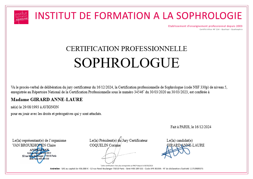 photo diplome Anne-Laure GIRARD