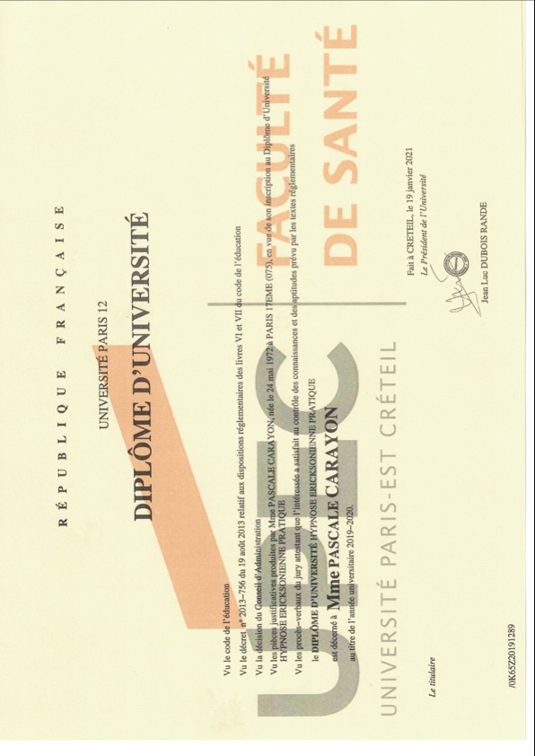 photo diplome Pascale Carayon