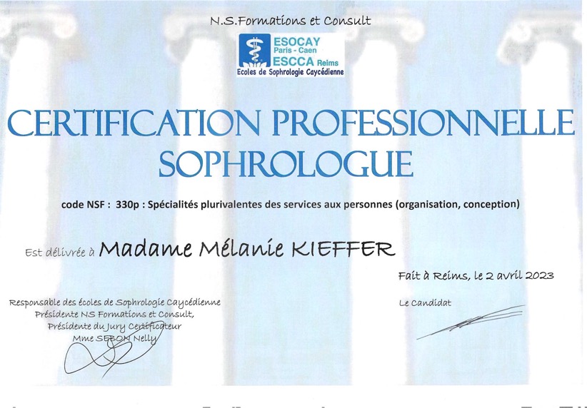 photo diplome Mélanie KIEFFER