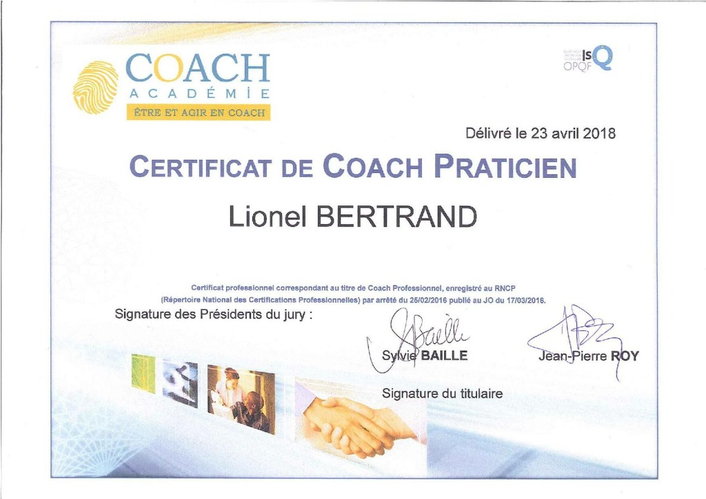 photo diplome Lionel BERTRAND