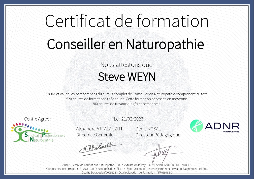 photo diplome Steve WEYN