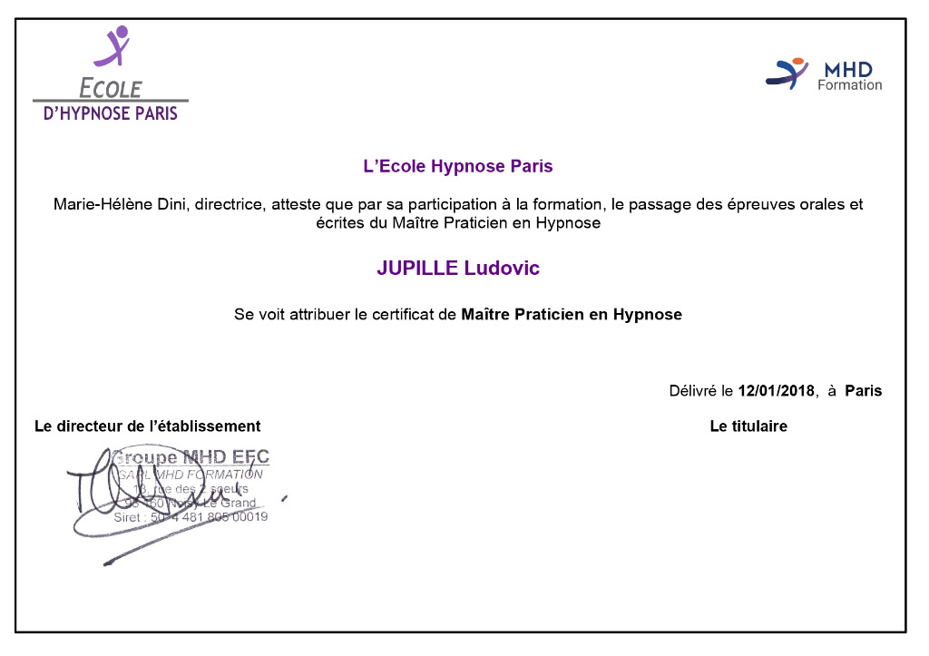 photo diplome Ludovic Jupille