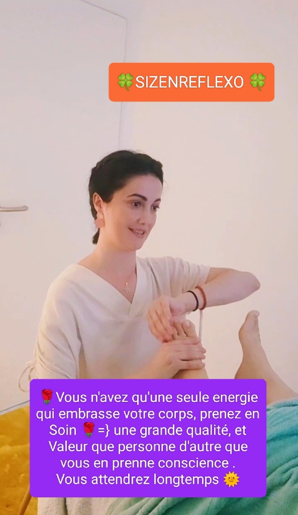 photo seance Sibel AYGUN Réflexologue TITRÉ RNCP PAR l’ÉTAT