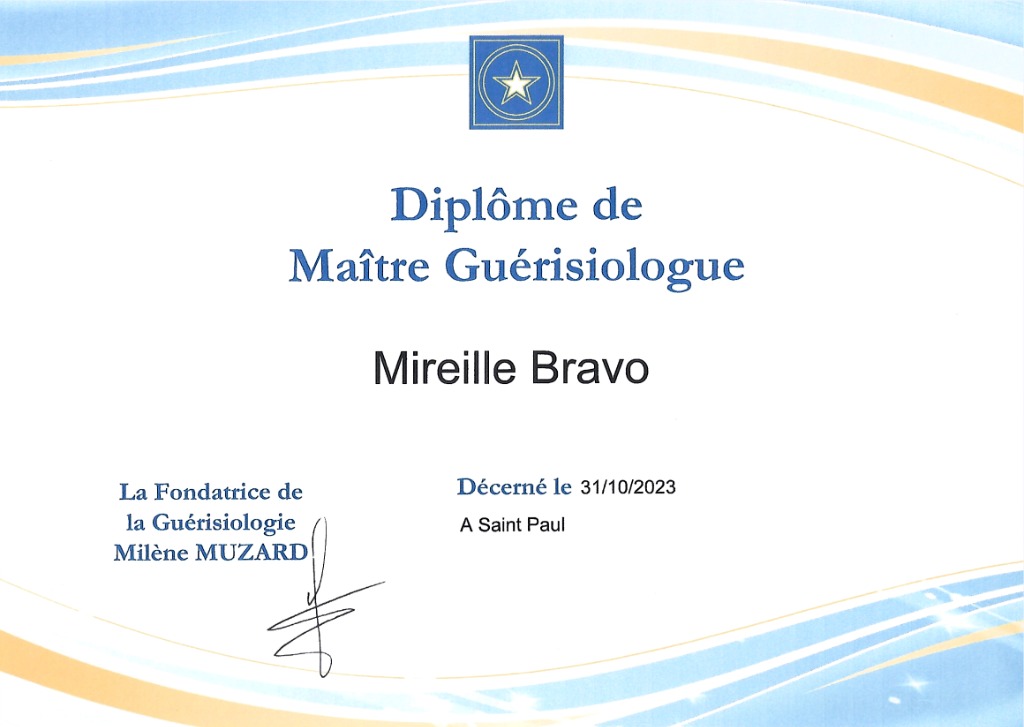 photo diplome Mireille Bravo Énergéticienne