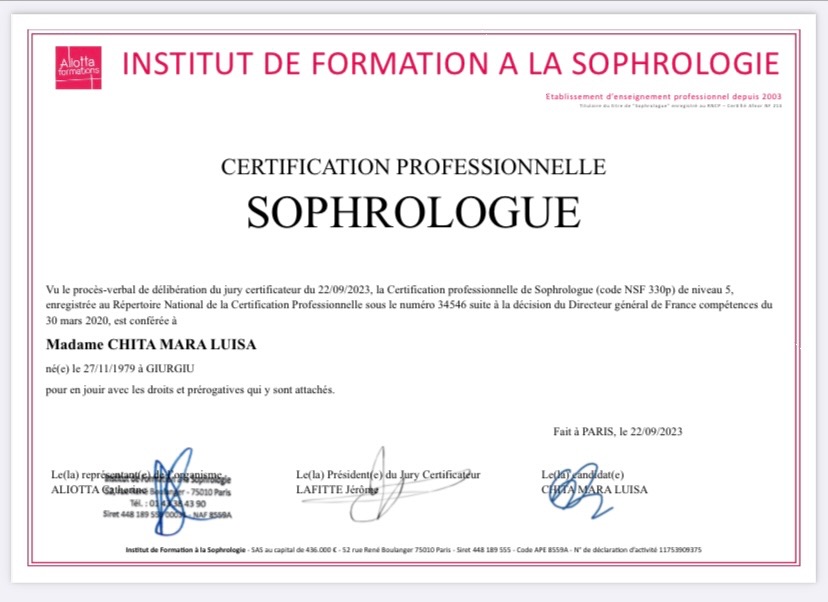 photo diplome Mara Luisa Chita 