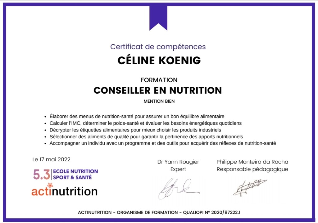 photo diplome Céline Koenig
