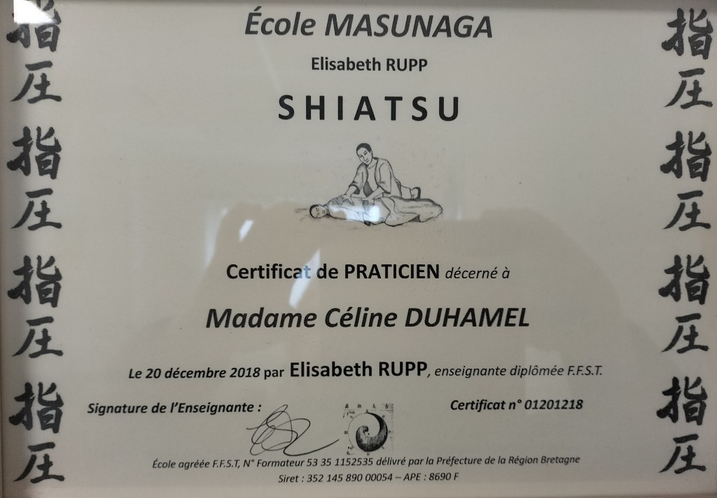 photo diplome Celine.Duhamel.Univers.Shiatsu