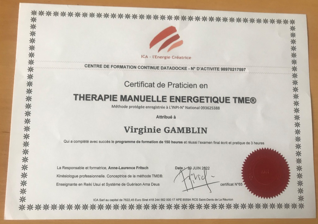 photo diplome Virginie GAMBLIN