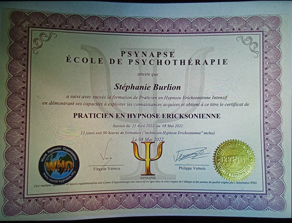 photo diplome Stéphanie Burlion