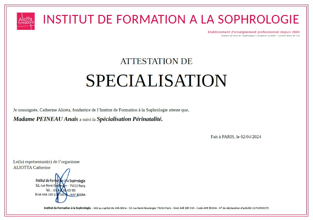 photo diplome Anaïs Peineau