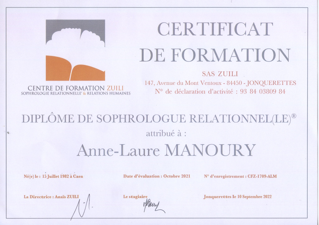 photo diplome Anne Laure MANOURY
