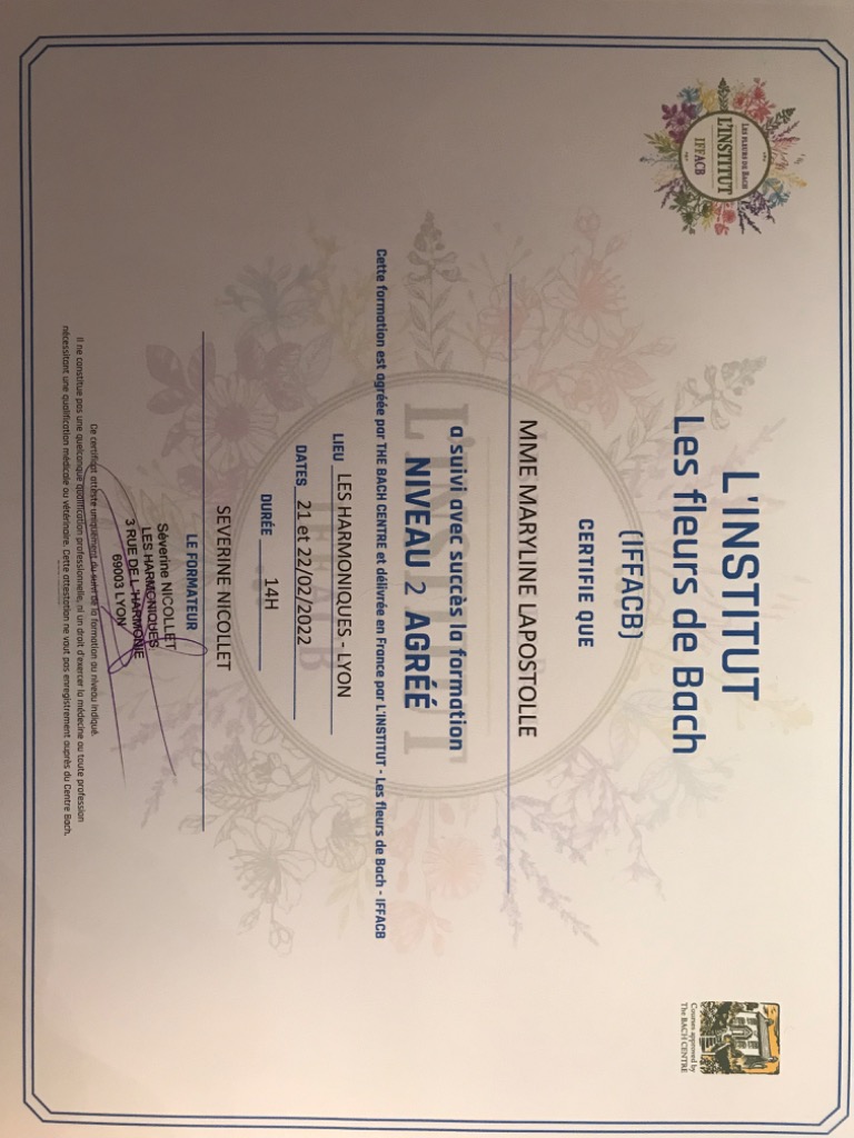 photo diplome Maryline Lapostolle