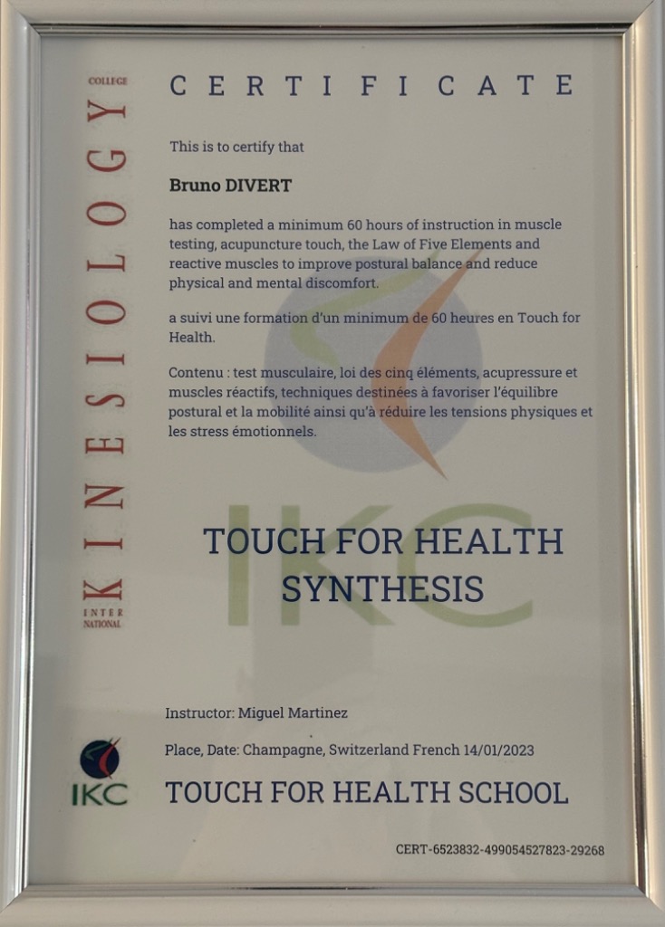 photo seance Institut Kinésiologie JFE & ABD Kinésiologie 