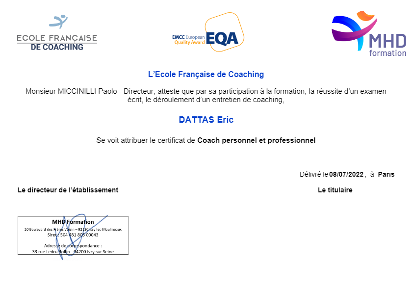 photo diplome Eric DATTAS