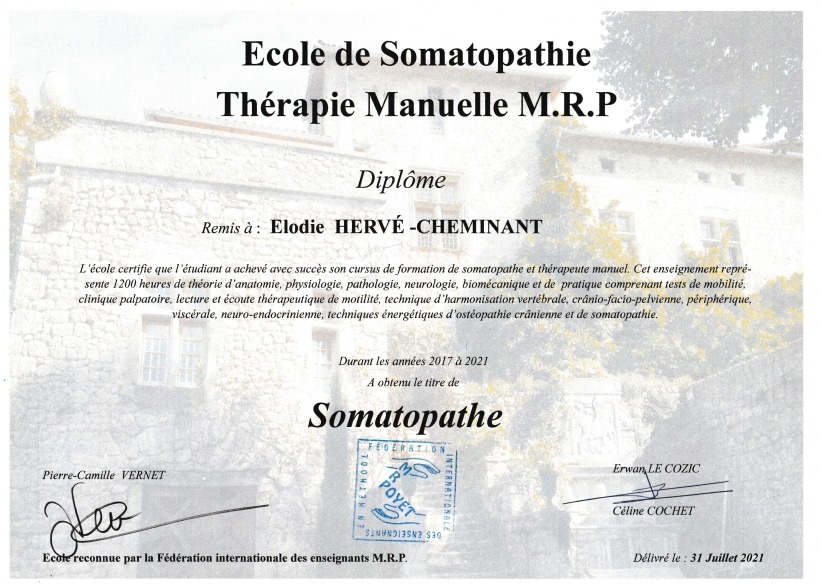 photo diplome HERVE-CHEMINANT Elodie