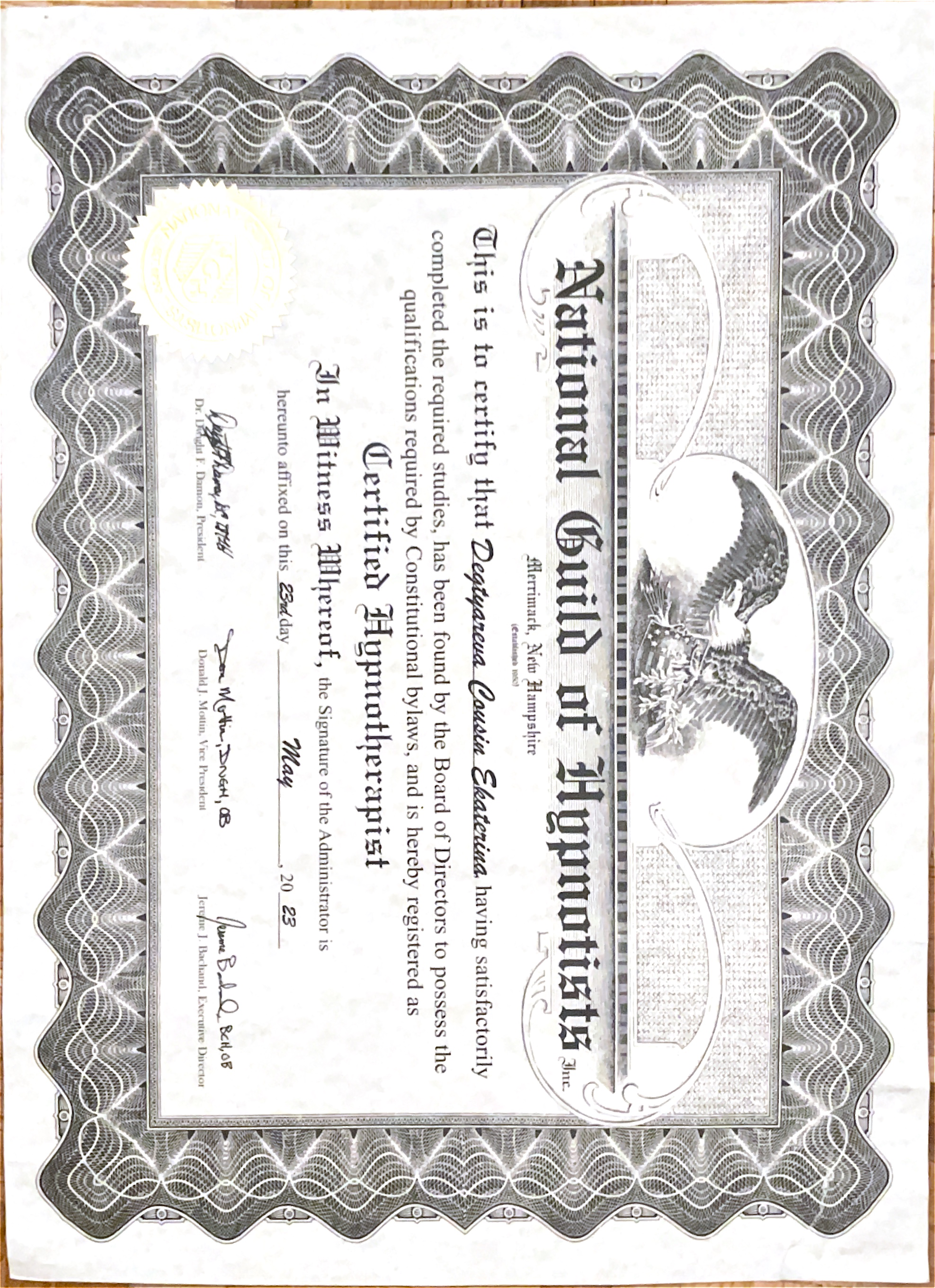 photo diplome EKATERINA COUSIN