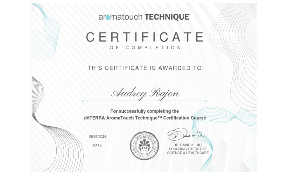 photo diplome SERENITE ET HARMONIE