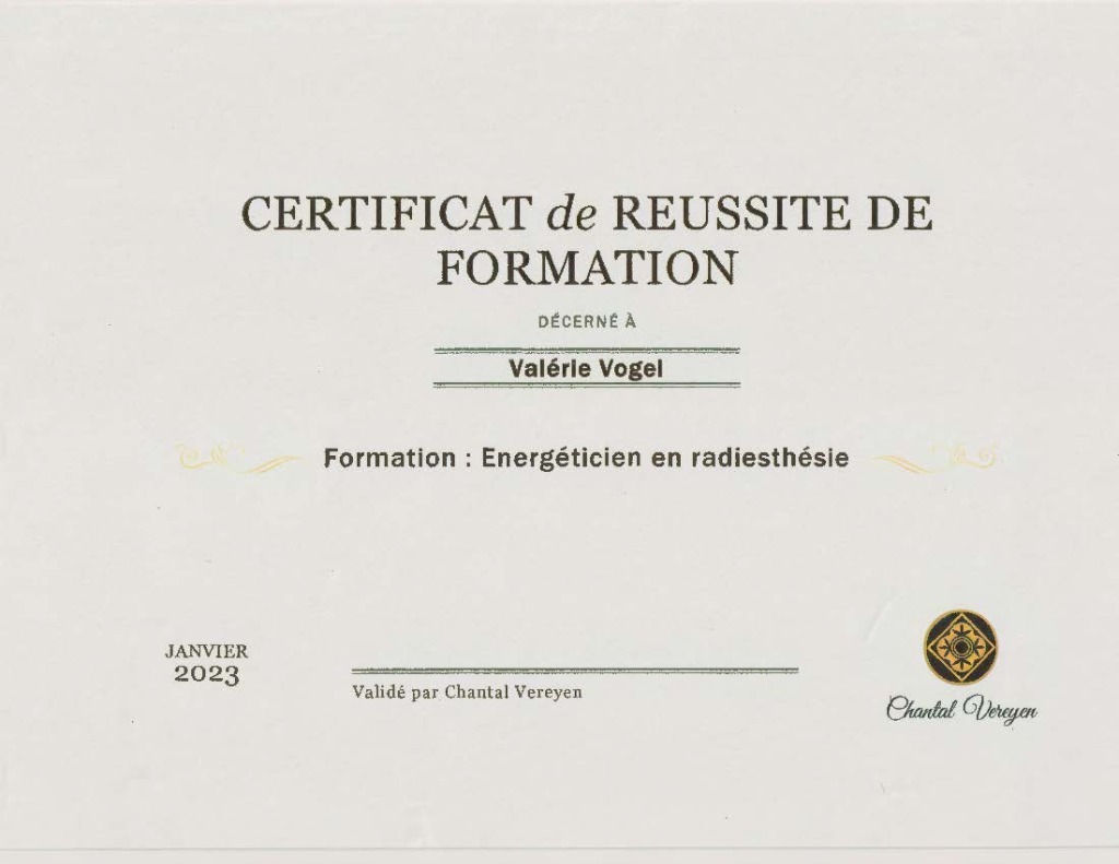 photo diplome Valérie VOGEL