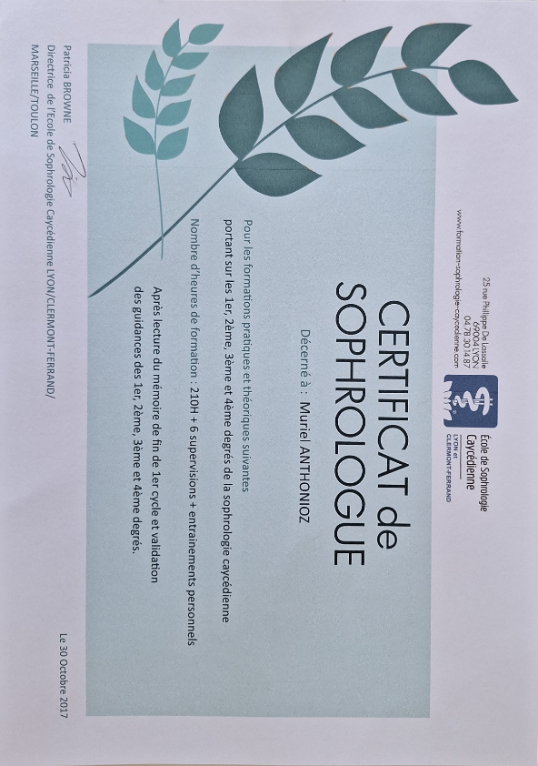 photo diplome Muriel BARTHELEMY