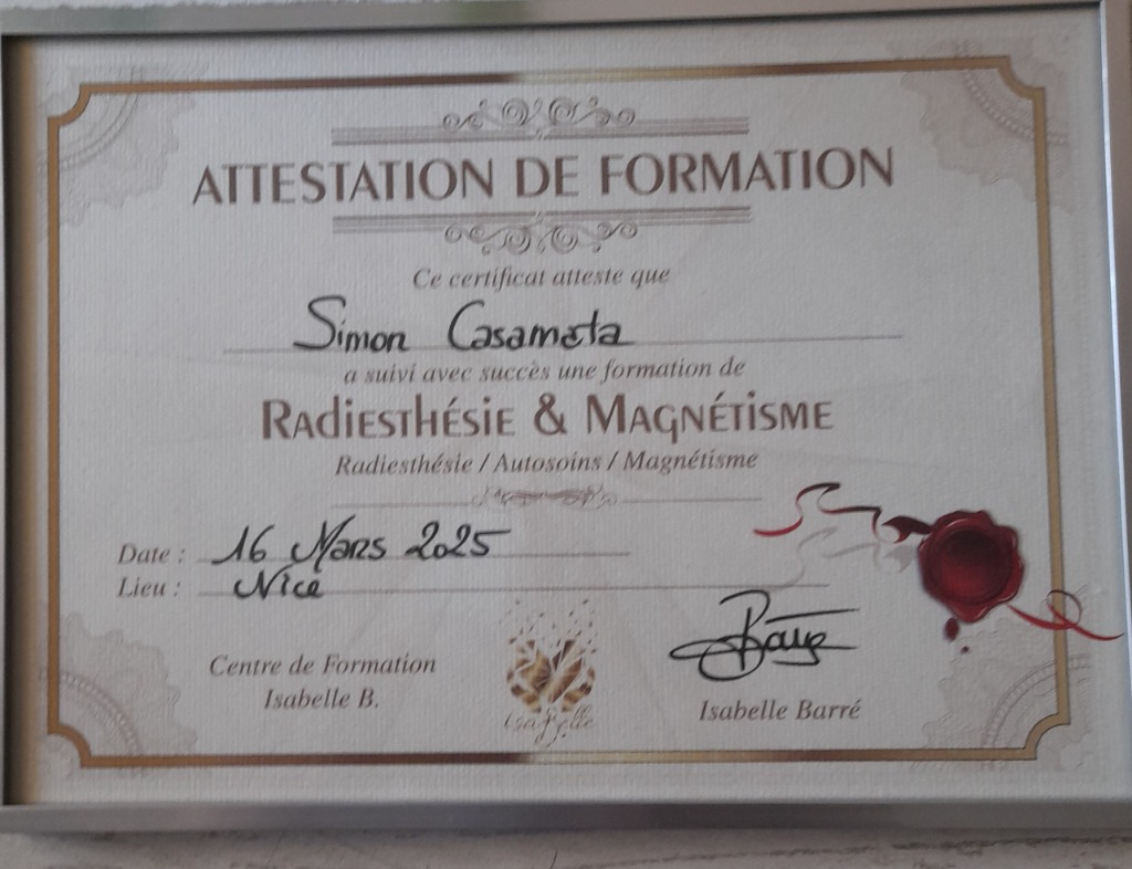 photo diplome Simon Voyance 06 22 66 50 16