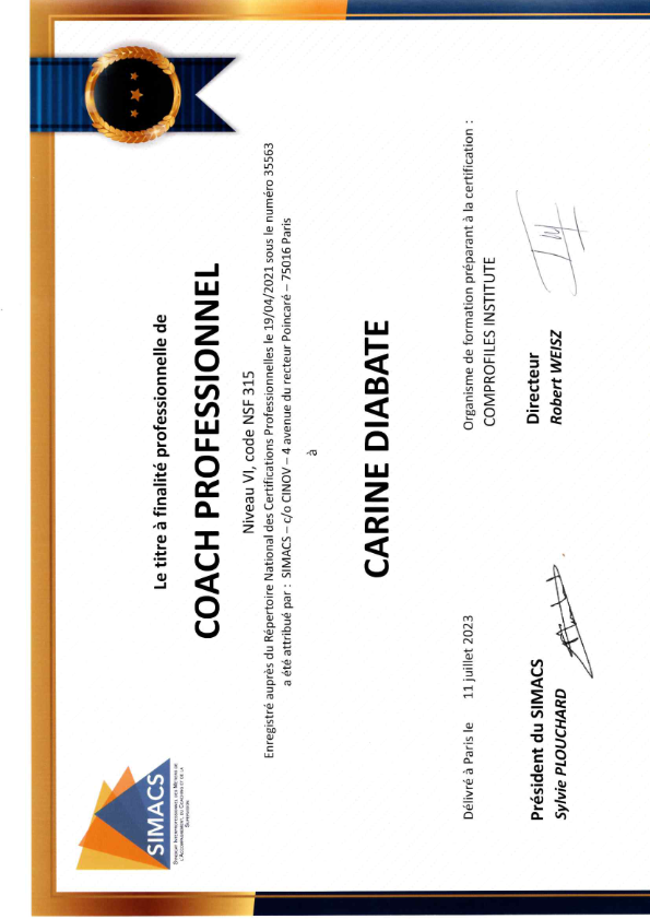photo diplome Carine Diabaté 