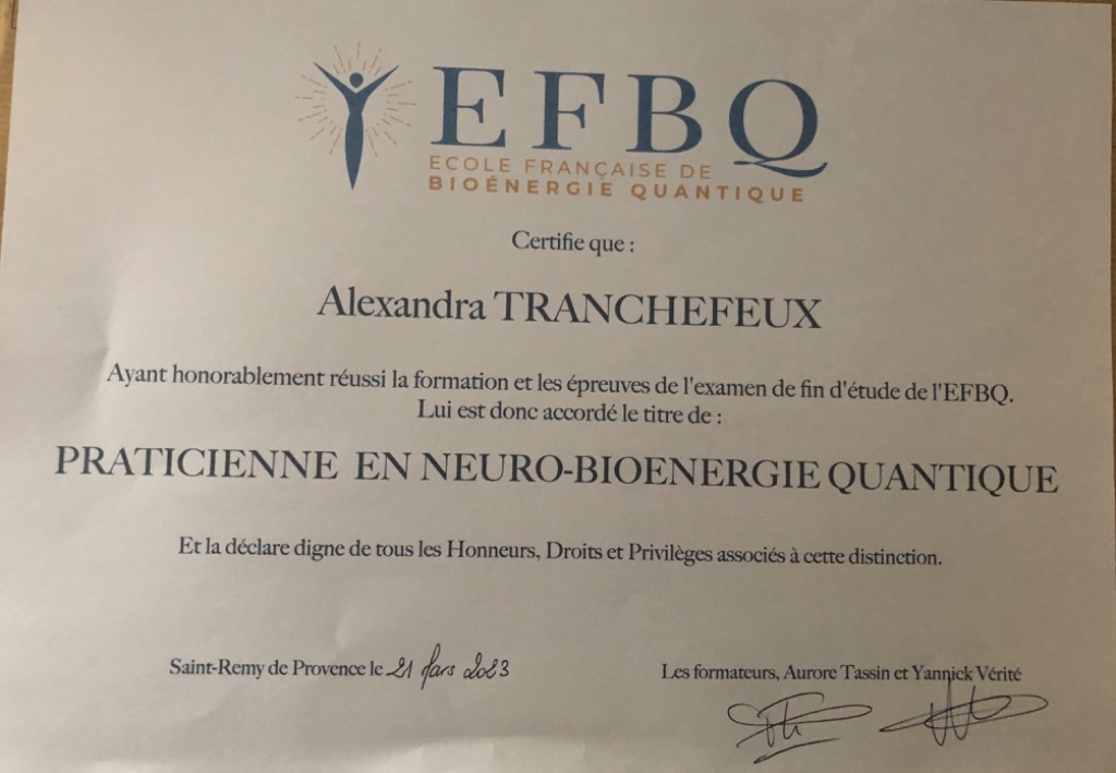 photo diplome Tranchefeux Alexandra