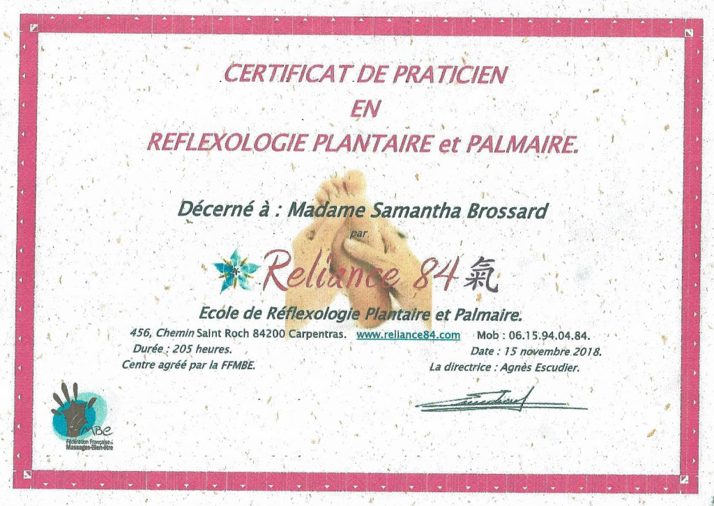 photo diplome Samantha BROSSARD 