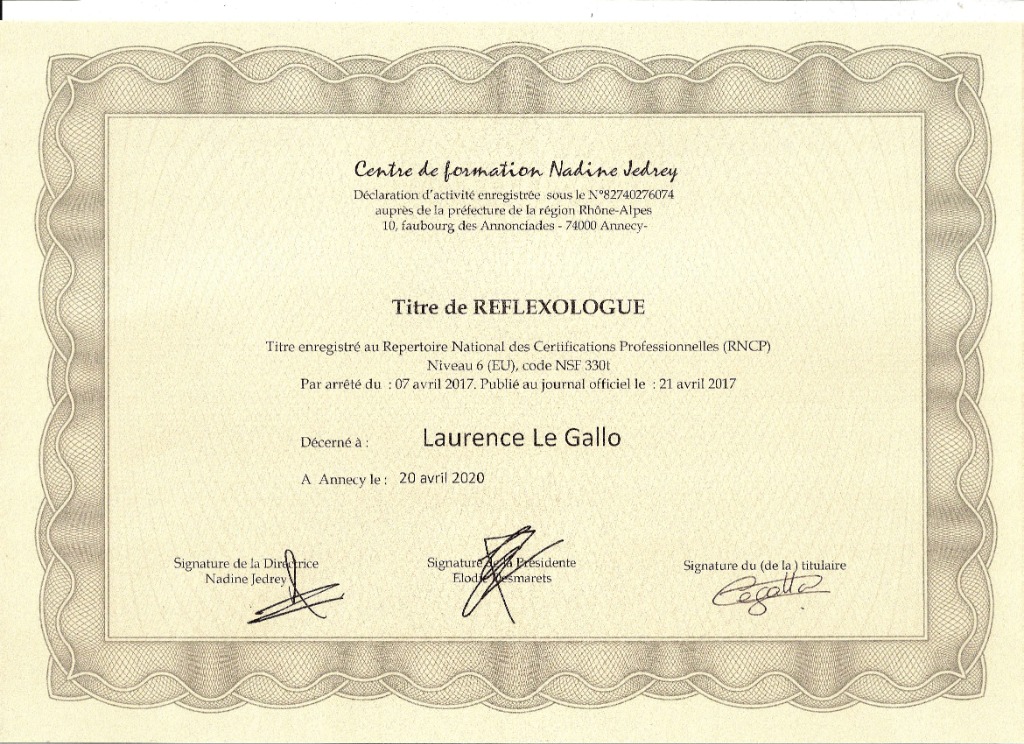 photo diplome Laurence LE GALLO