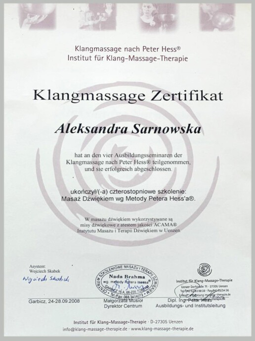 photo diplome Vibrations Sonores