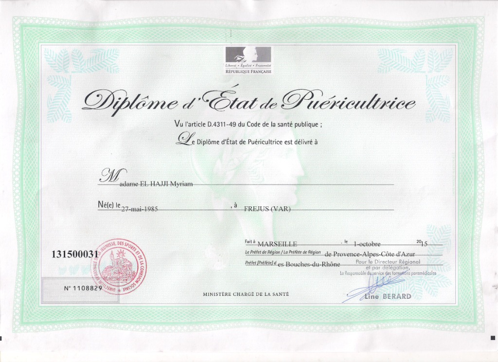 photo diplome Myriam BENARD