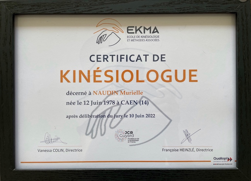 photo diplome Kinésio 93 à Villemomble