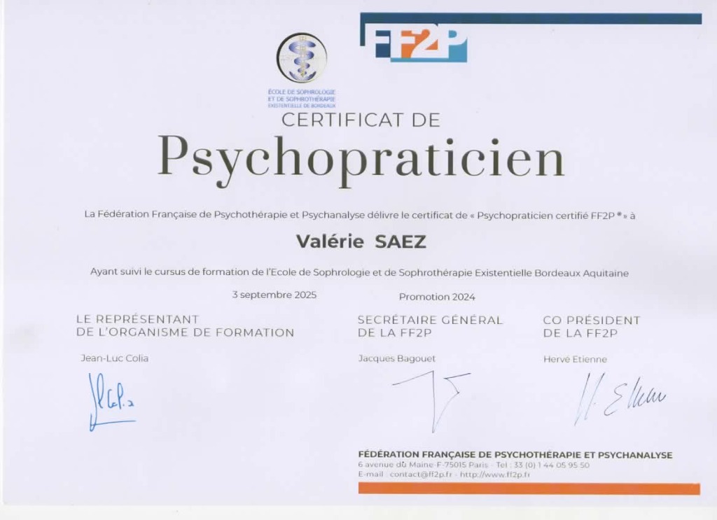 photo diplome Valérie SAEZ