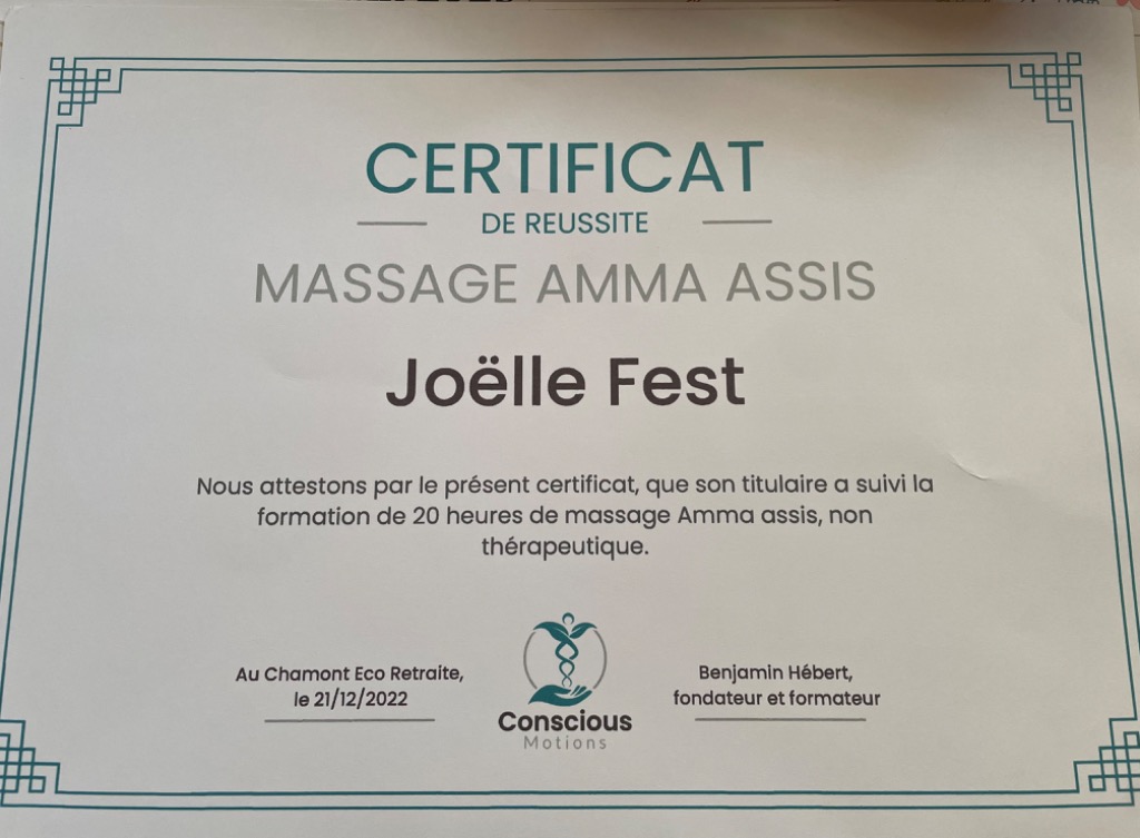 photo diplome Joëlle FEST