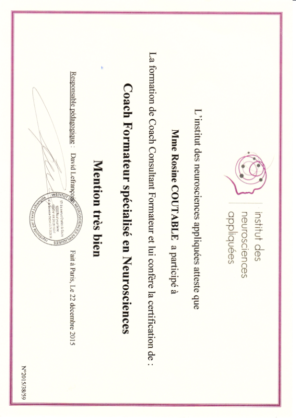 photo diplome Rosine COUTABLE | C’comHappy