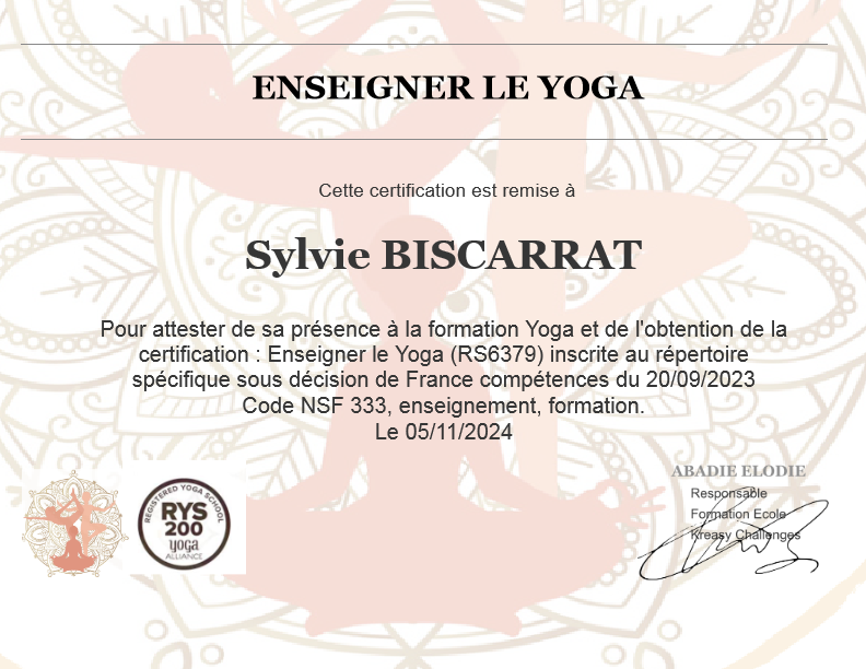 photo diplome Sylvie réflexologie massages yoga fleurs de Bach