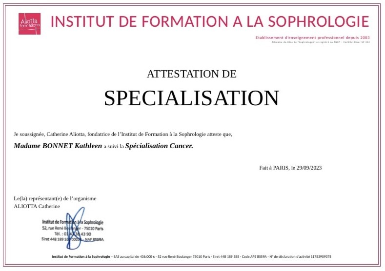 photo diplome Kathleen Bonnet