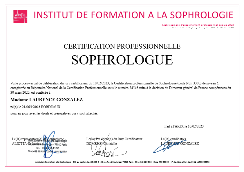 photo diplome Laurence Gonzalez