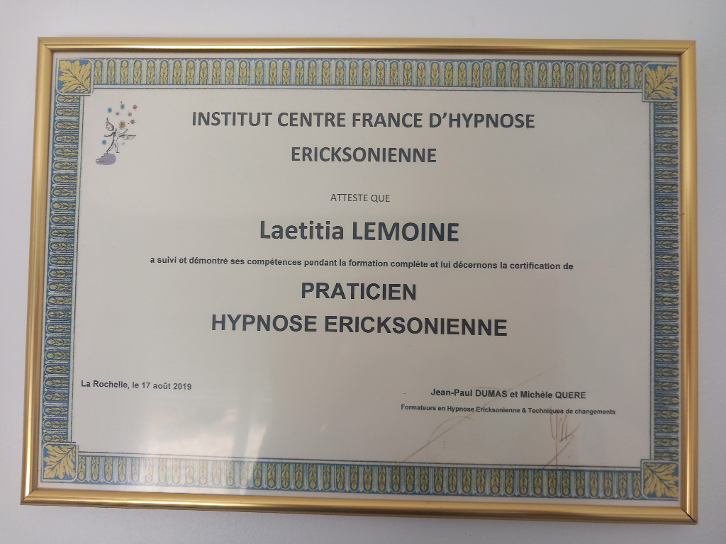 photo diplome Laetitia Lemoine