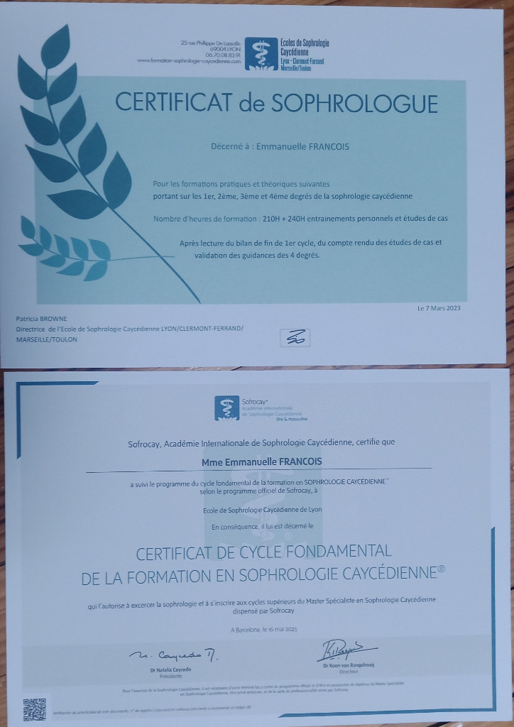 photo diplome Emma’Forme et Happy’Culture SASU