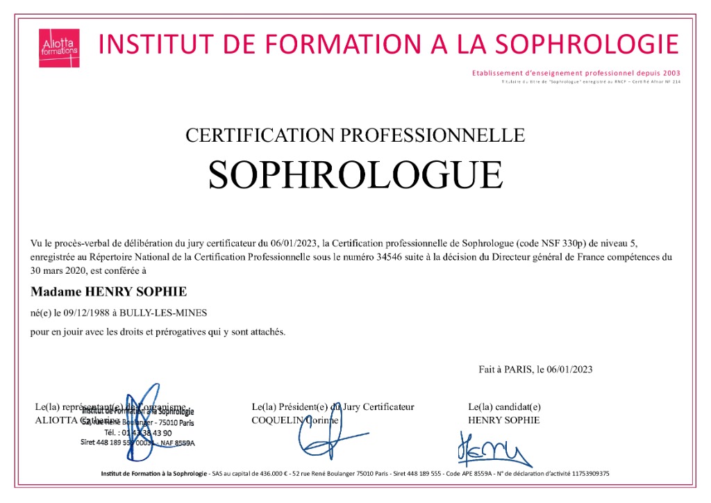 photo diplome Sophie HENRY