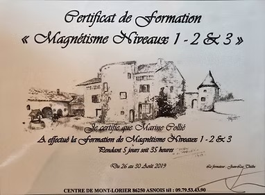 photo diplome Marine COLLIÉ L’Énergie & L’Âme de Marine