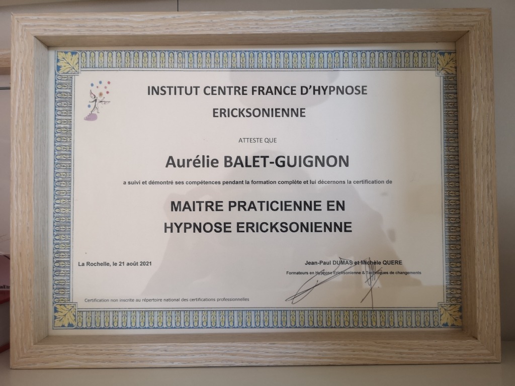 photo diplome Aurélie BALET GUIGNON 