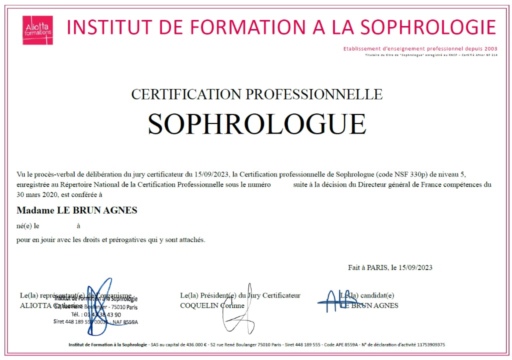 photo diplome Agnès Le Brun