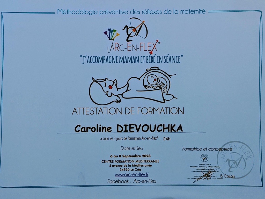 photo diplome Réflexes archaïques Lyon 