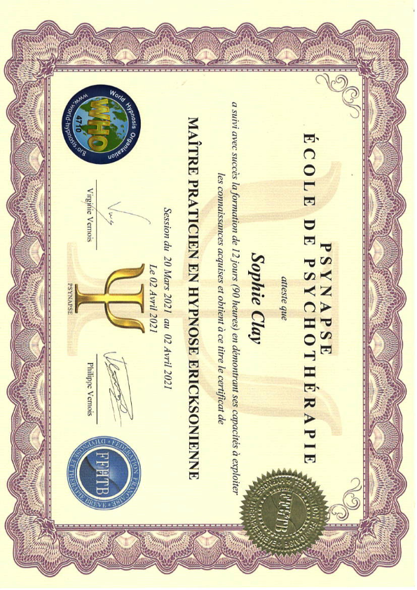 photo diplome Sophie CLAY