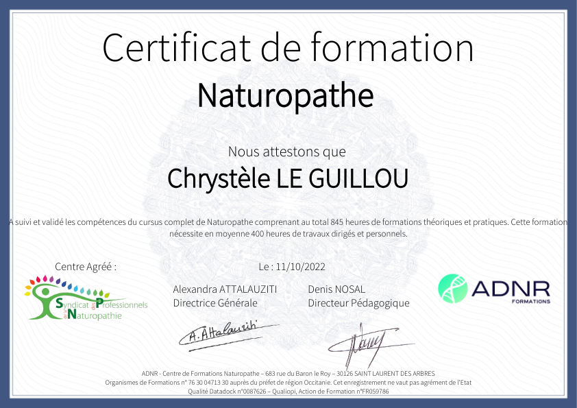 photo diplome Chrystèle Le Guillou