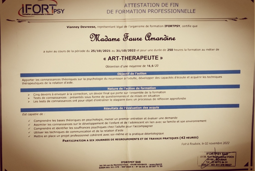 photo diplome Amandine Fauré 