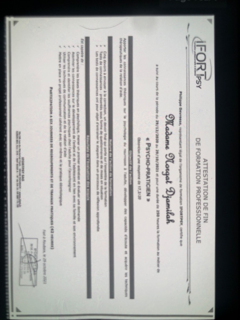 photo diplome Djamilah Norgat