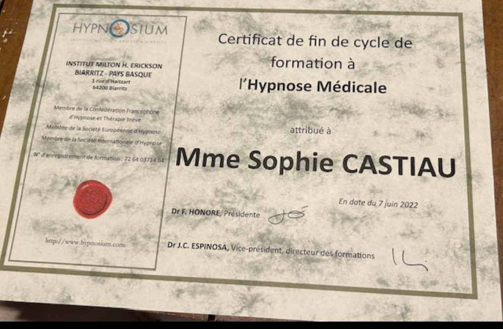 photo diplome Sophie CASTIAU