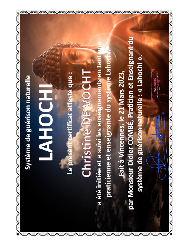 photo diplome Christine De Vocht